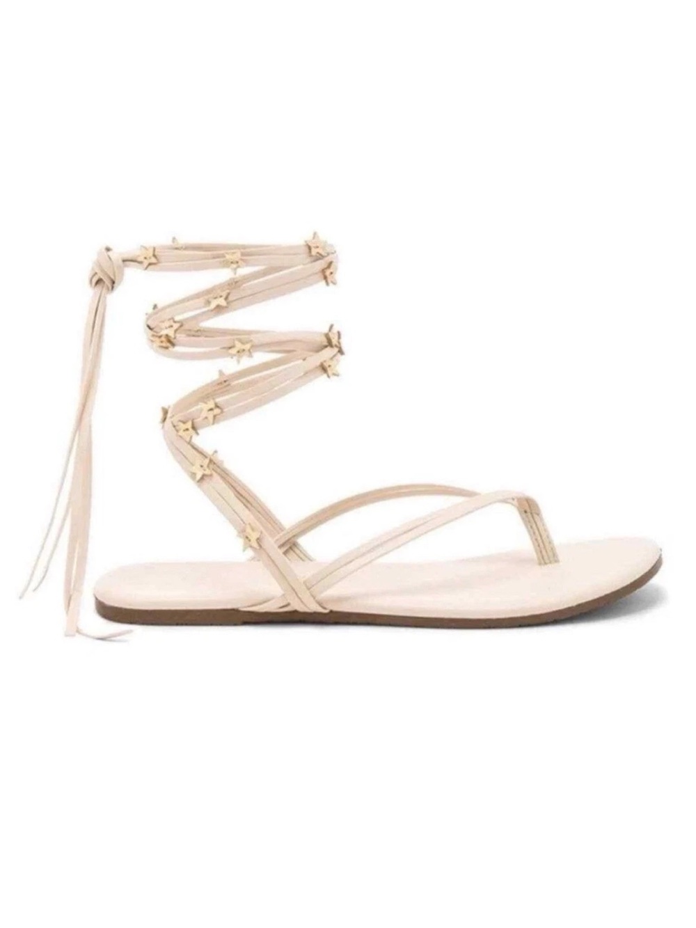 TKEES White Star Lace-Up Leather Sandals. Size 8